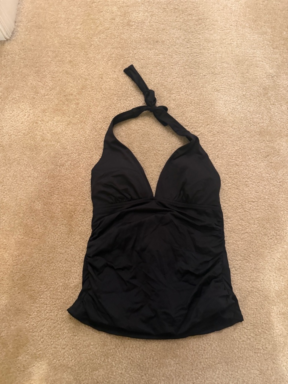 Classic Black Halter Tankini Top
